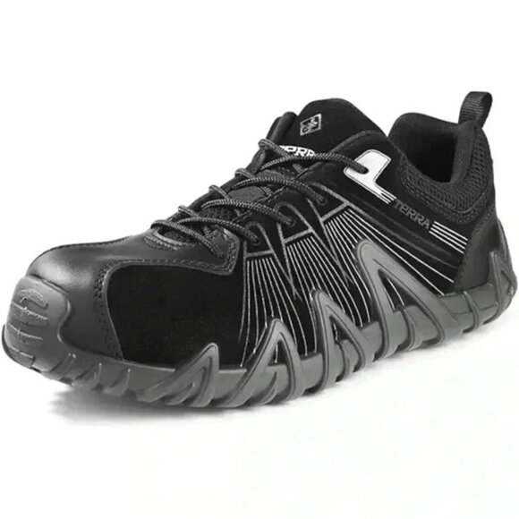 Terra Men's Safety Shoes Spider X Low Cut Athletic Work Black/Silver Size 9.5 - Picture 3 of 16